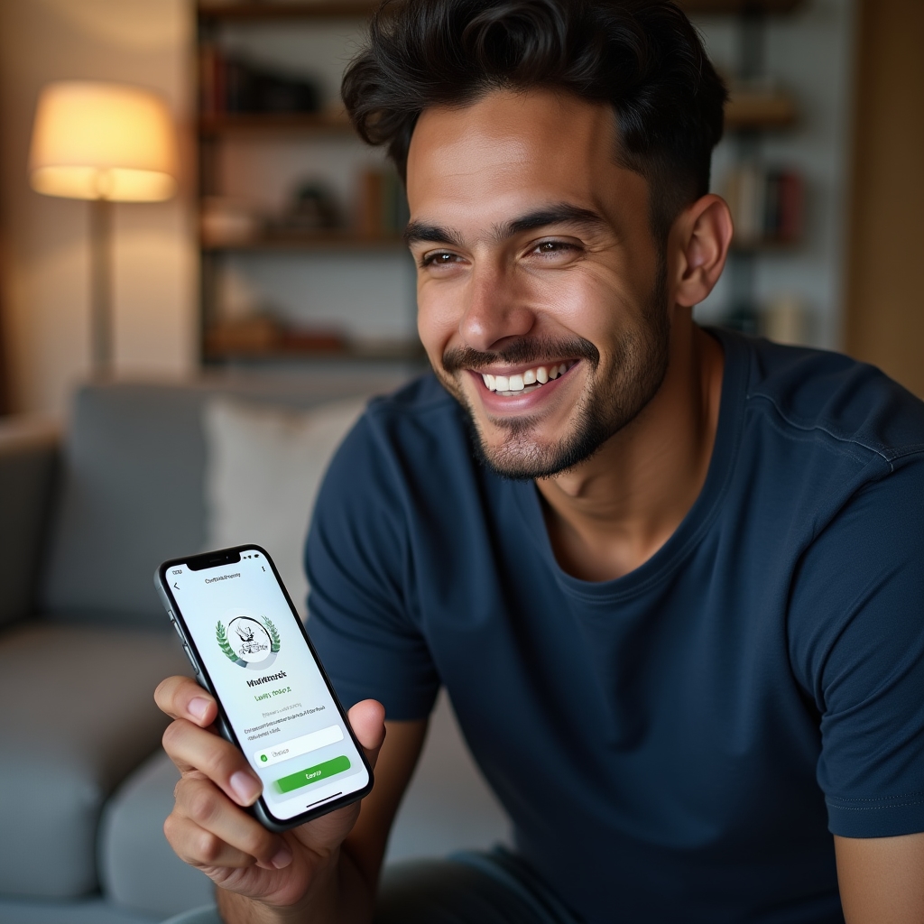 Tenant viewing maintenance request status on mobile phone with notification updates visible